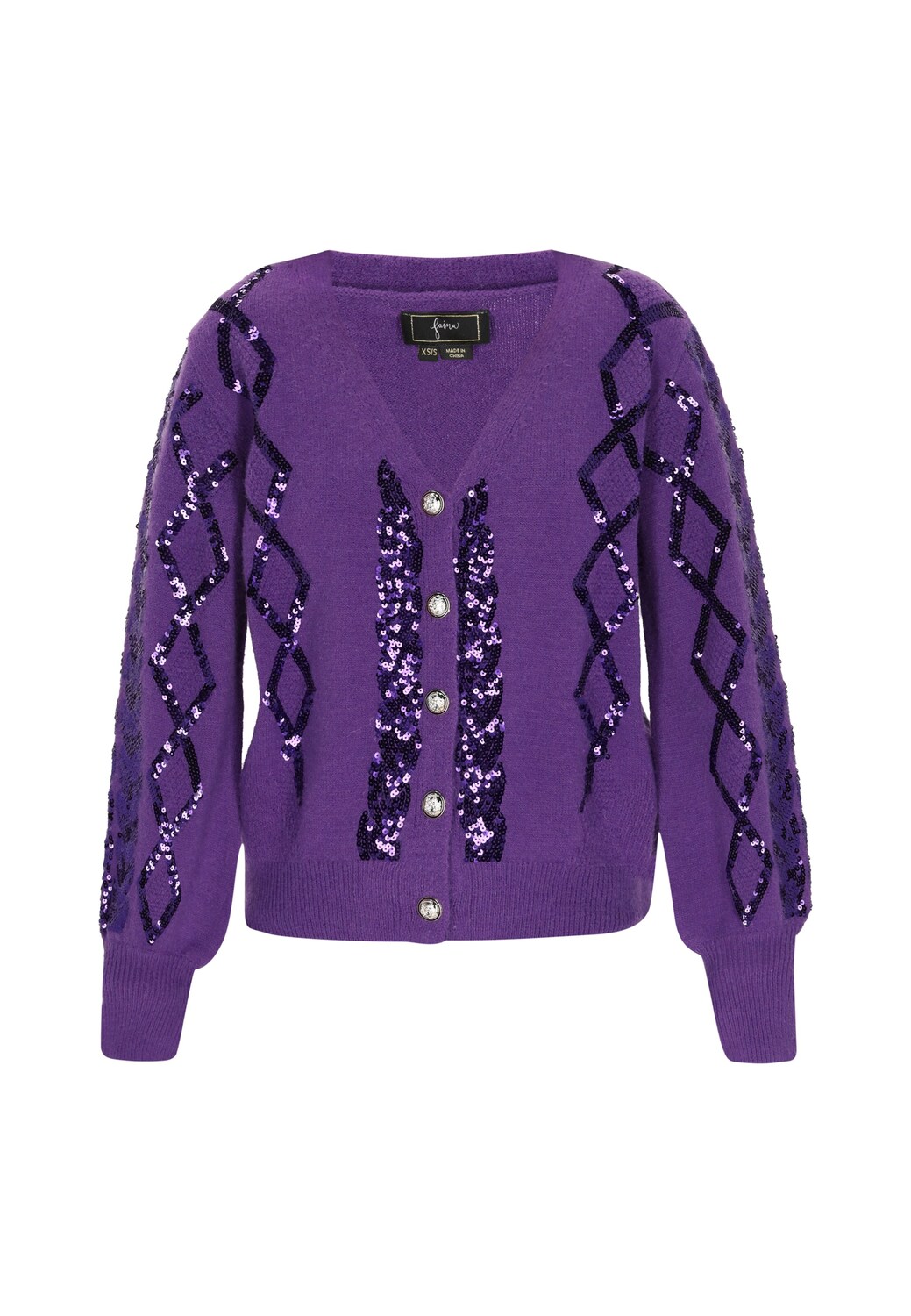 

Faina Трикотажный кардиган в темно-фиолетовом цвете
