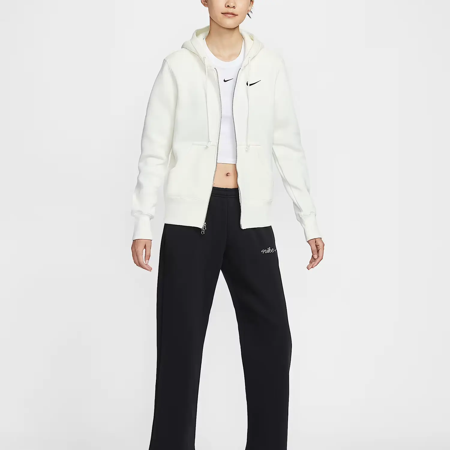 Спортивная куртка Phoenix Fleece женская Nike, белый/черный — фото 4