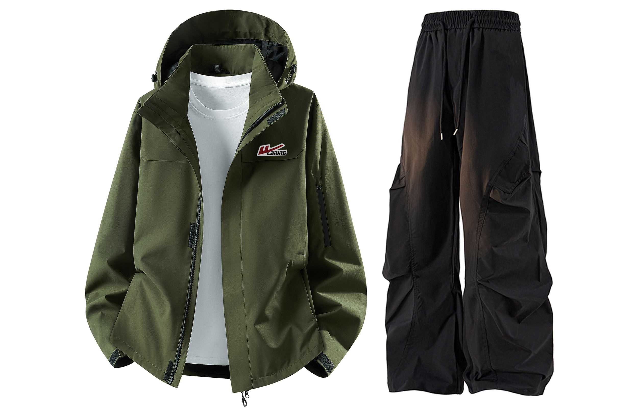 

Ветровка Unisex WARRIOR, military зеленый+черный (2 pack diy badge)