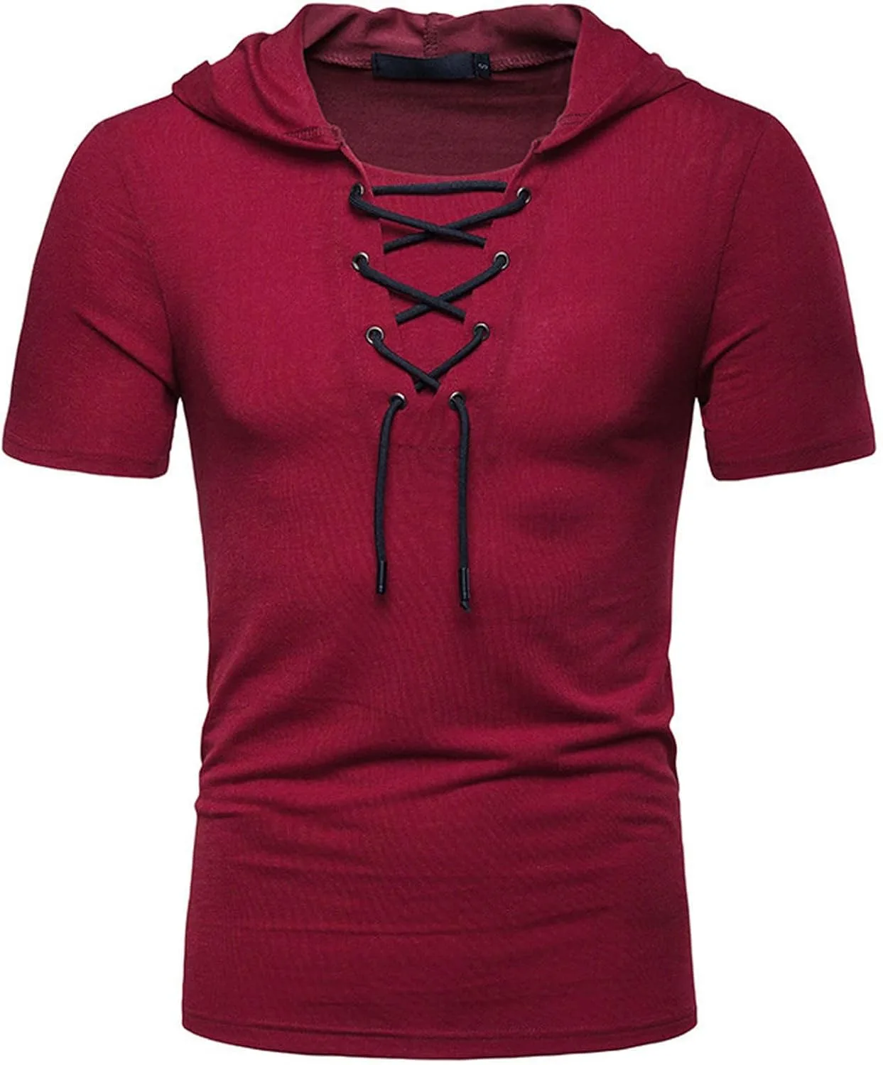 

Мужская худи в стиле хиппи с коротким рукавом и шнуровкой Xiaojmake