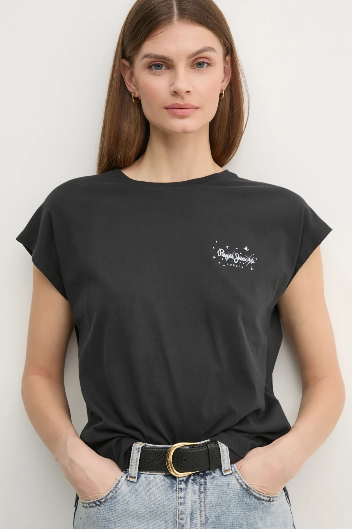 

LORENA хлопковая футболка Pepe Jeans, черный
