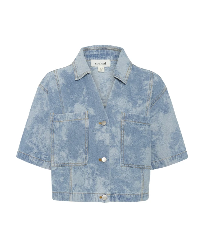 

Пушистая синяя джинсовая рубашка Soaked In Luxury, синий