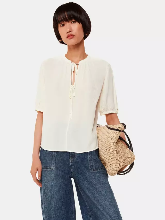 

Блуза Whistles Jessie Tie Front, белый