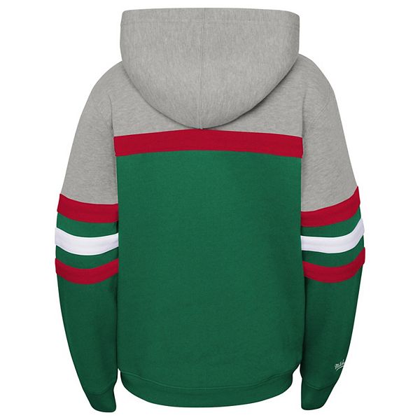 Толстовка Youth Mitchell & Ness Heather Gray/Green Milwaukee Bucks Hardwood Classics Head Coach Unbranded — фото 4