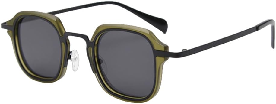 

Винтажные женские солнцезащитные очки с поляризацией, мужские ретро-очки для лета, мужские солнцезащитные очки для женщин в стиле панк, металлические, UV400 VFDHN, Clear Green Black