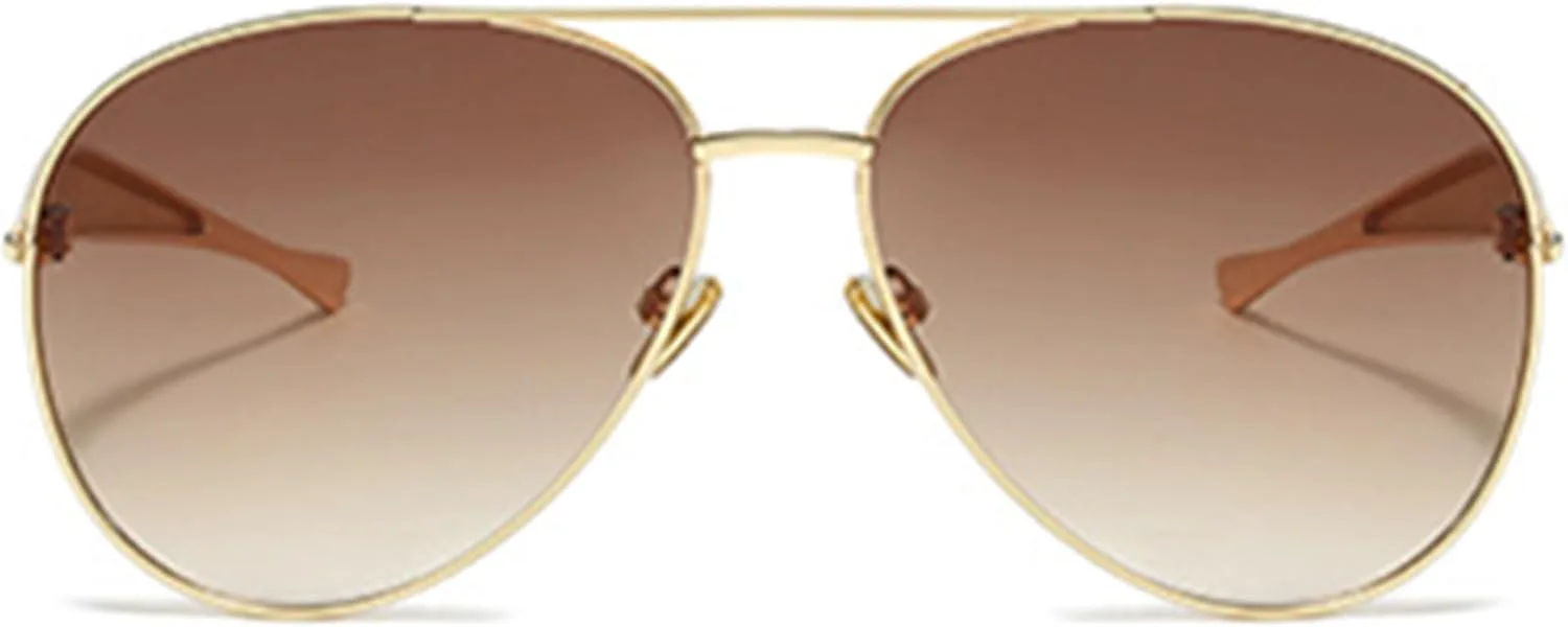 

bullabulling Ретро большие квадратные солнцезащитные очки для женщин и мужчин, винтажные очки-пилот, классические большие металлические солнцезащитные очки, Gold Tea