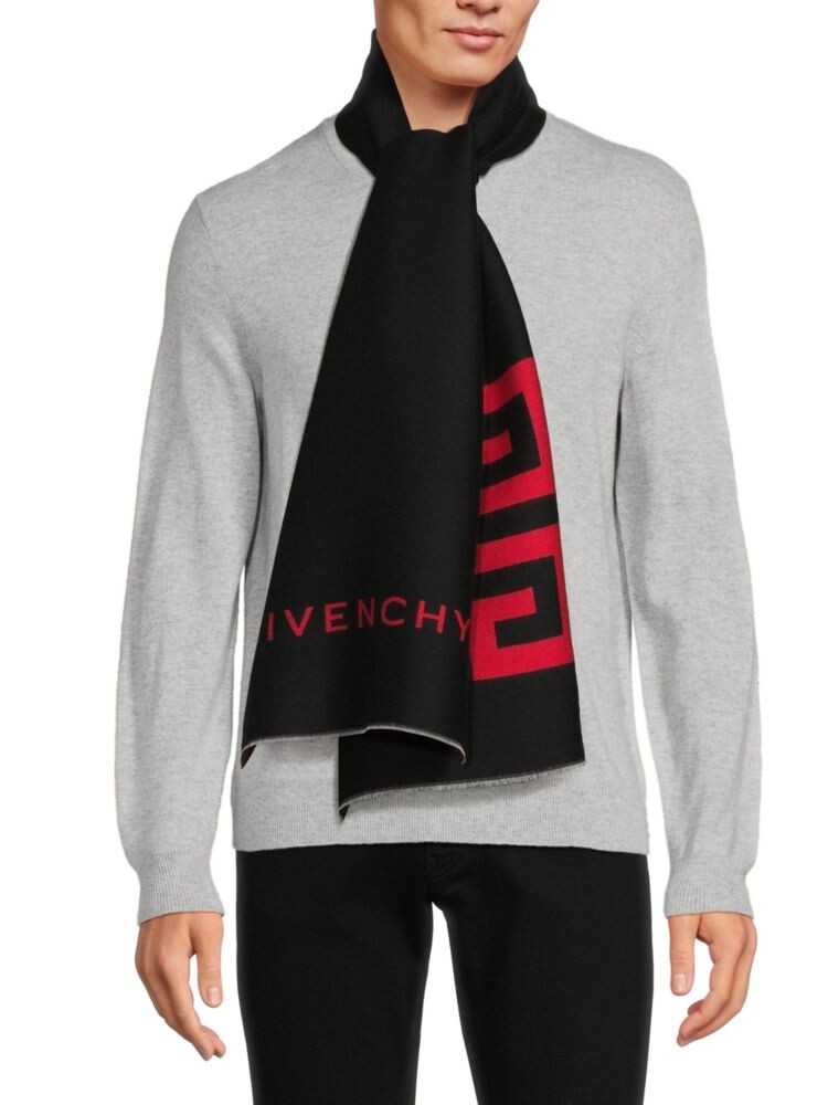 

Шарф из смесовой шерсти с логотипом Givenchy, цвет Black Red