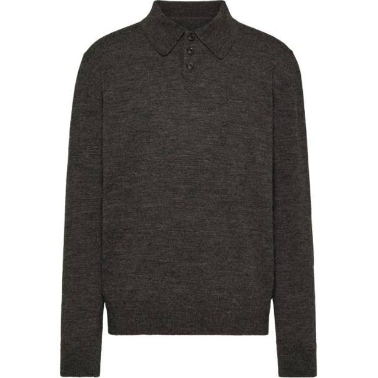

Поло с налокотниками из шерсти Maison Margiela, серый