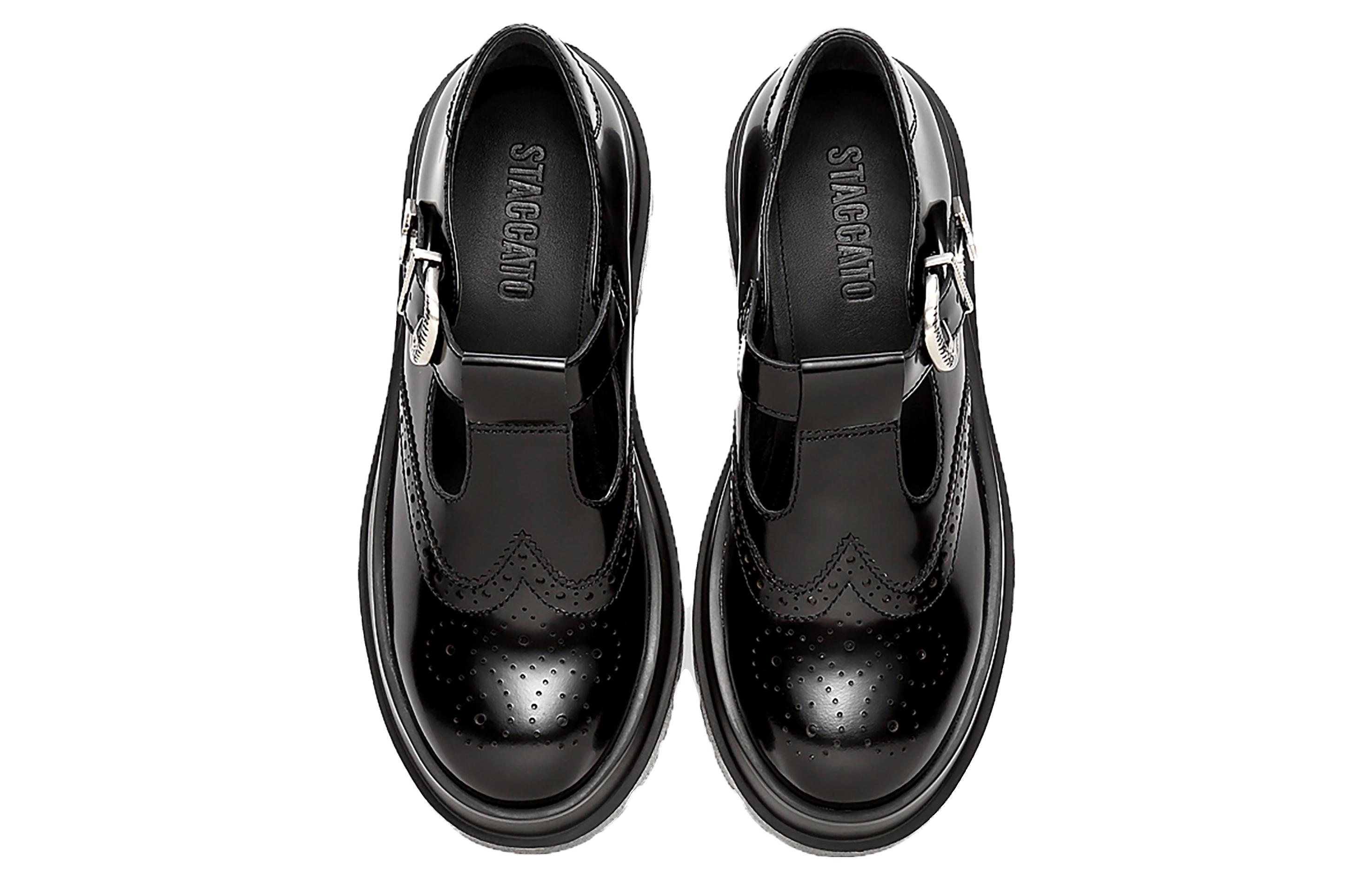 Туфли Мэри Джейн на массивном каблуке 6 см Truffle Black Staccato — фото 4