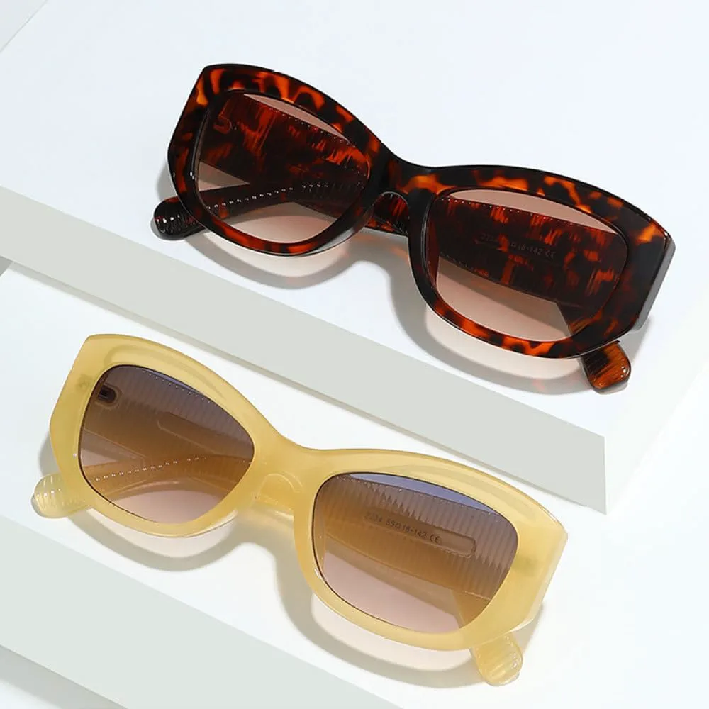 

Винтажные солнцезащитные очки LVTFCO «кошачий глаз» для женщин, модные градиентные очки с защитой от УФ-излучения UV400, модные панк-очки для мужчин, White Gray