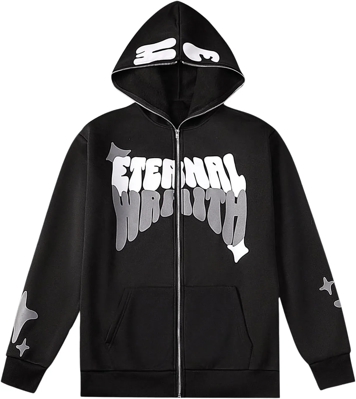 

Мужская худи GORGLITTER с полной молнией и принтом