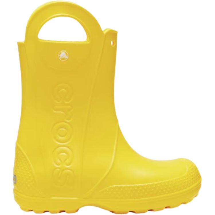 Противоскользящие износостойкие высокие детские ботинки для детей Crocs, желтый — фото 2