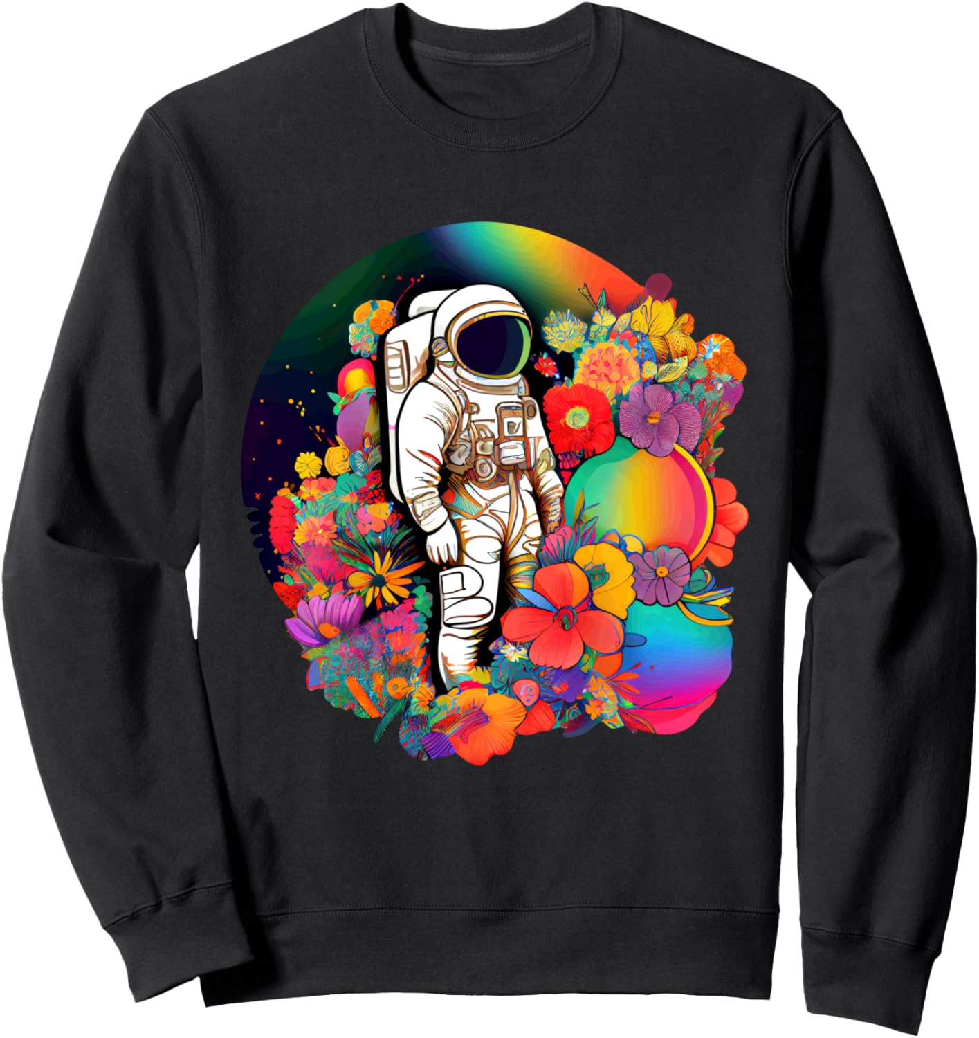 

Толстовка с цветочным рисунком астронавта и изображением космического исследования Cosmic Floral Adventure Astronaut, черный