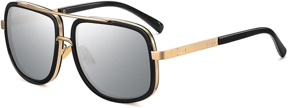 

Винтажные классические солнцезащитные очки в стиле стимпанк с двойным оправой для женщин и мужчин, качественные ретро-очки с зеркальными линзами generic, C2