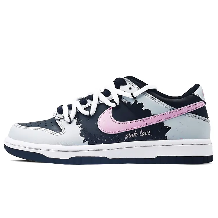 

Кроссовки Nike Dunk Skateboarding Shoes Unisex Low-top Grey/black/pink, черный/розовый