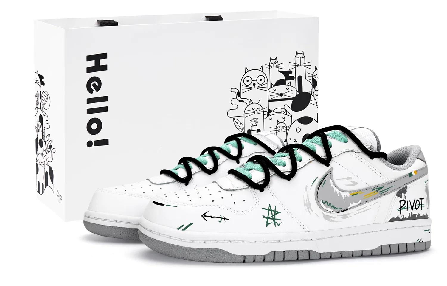 Кеды Nike Big Low Skateboard Shoes Black White