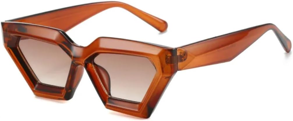 

Солнцезащитные очки для мужчин и женщин - защита UV400 - оправа "кошачий глаз" в маленькой оправе с цветными линзами для занятий спортом на открытом воздухе и вождения DSVIGF, Brown