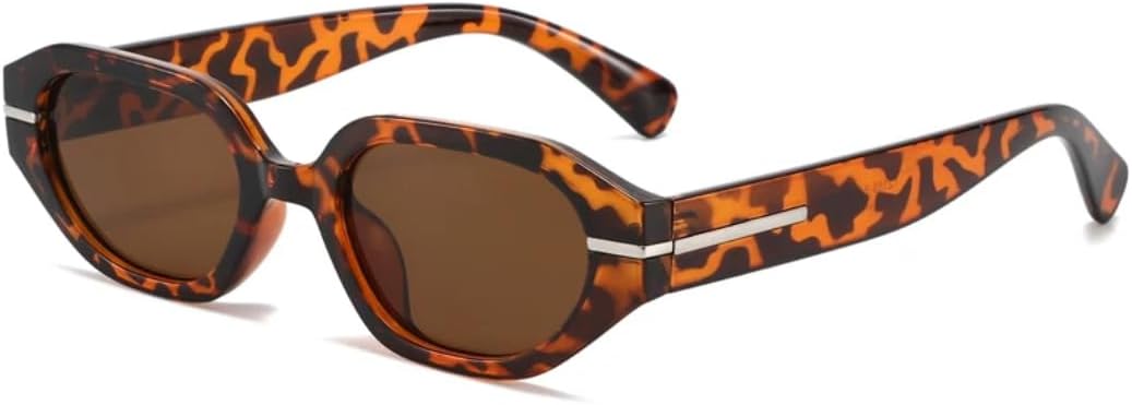 

Солнцезащитные очки в толстой оправе для женщин, красочные, в стиле ретро, ​​многоугольные, для активного отдыха и спорта, для мужчин, для вождения, с широкими дужками, защита от УФ-излучения UV400 VFDHN, Leopard