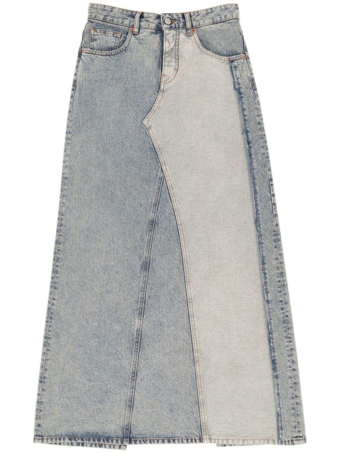 

MM6 Maison Margiela длинная джинсовая юбка с разрезом, синий
