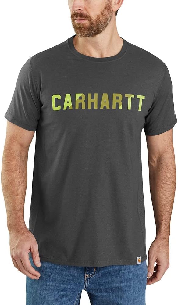 

Мужская футболка Carhartt 105203 Force свободного кроя средней плотности с коротким рукавом и графикой, Carbon Heather