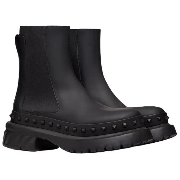 Ботильоны с шипами Valentino Garavani M-Way Rockstud, оригинальная коробка, черный — фото 4