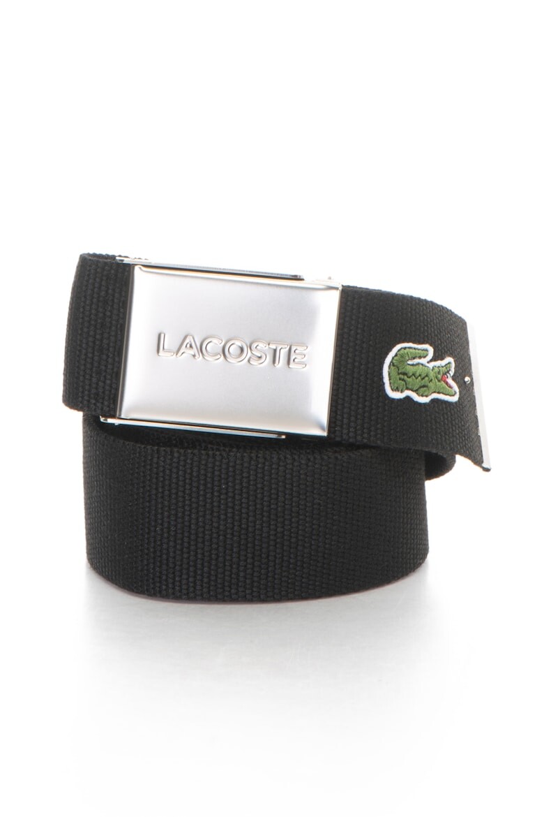 

Ремень с тканым рисунком и логотипом Lacoste, черный
