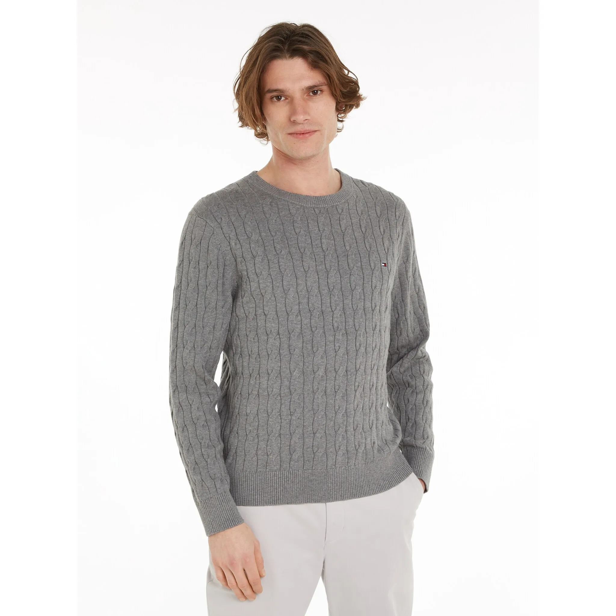 

Вязаный свитер Tommy Hilfiger "CLASSIC CABLE CREW NECK", серый