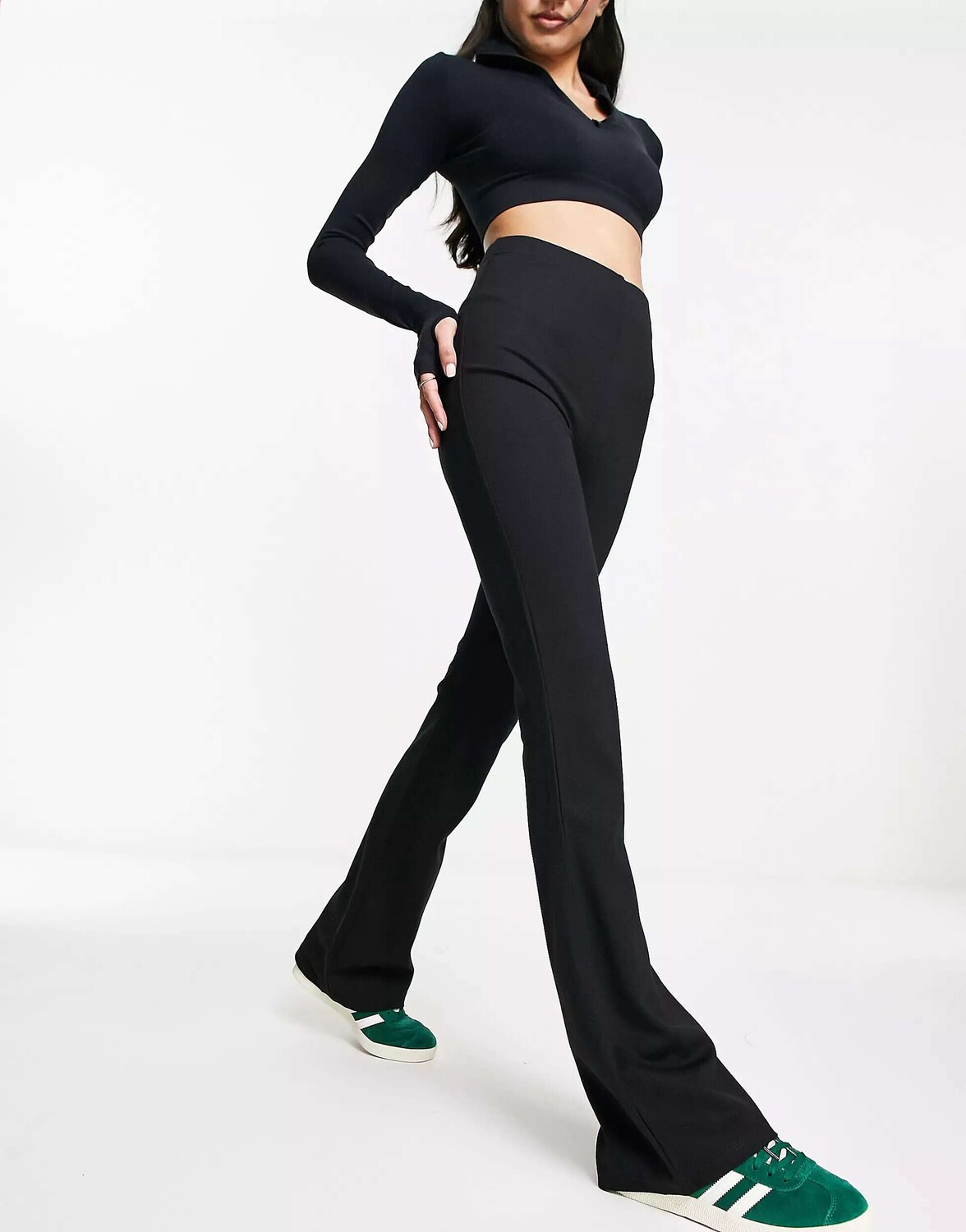 

Хлопок:Черные расклешенные брюки On Ponte Cotton:On