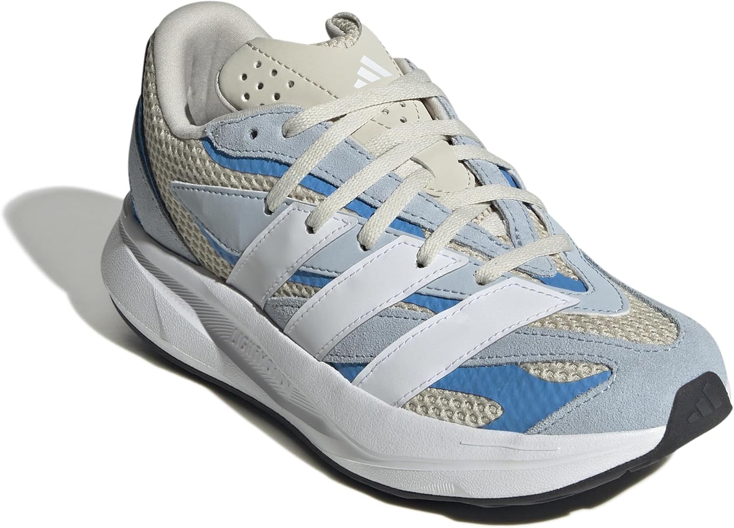 Кроссовки adidas для мальчиков Lightblaze на шнуровке, белый/синий/ярко-синий — фото 4