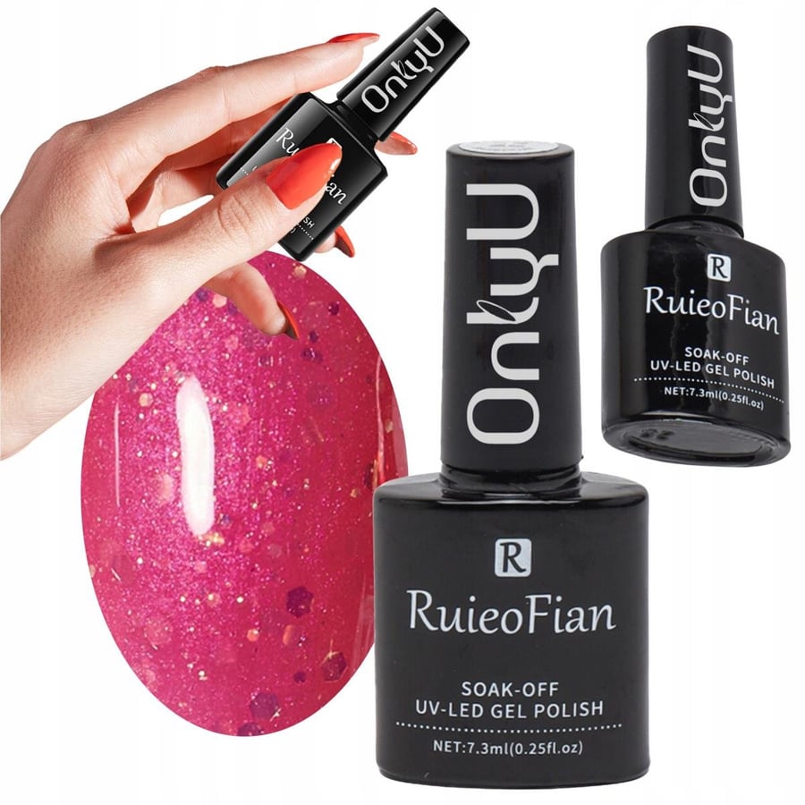

ГИБРИДНЫЙ ЛАК ДЛЯ НОГТЕЙ RASPBERRY GLITTER С УФ-ЛАКОМ РОЗОВЫЙ /L141 OnlyU