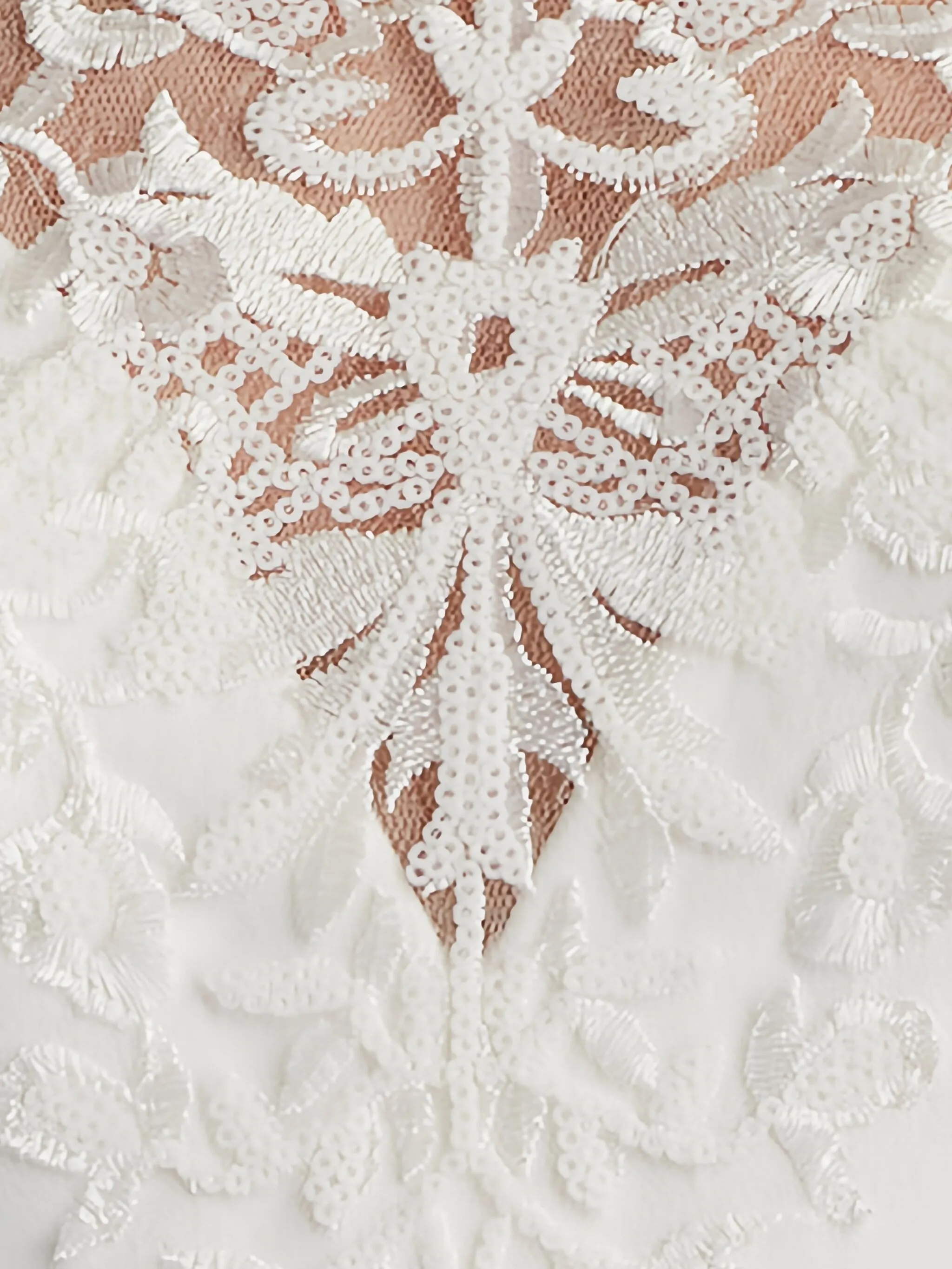 

Кружевное платье с длинным рукавом Marzia Illusion Tadashi Shoji, белый