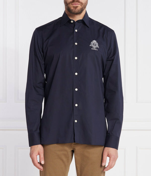 

Рубашка Hackett London Slim Fit на пуговицах, синий