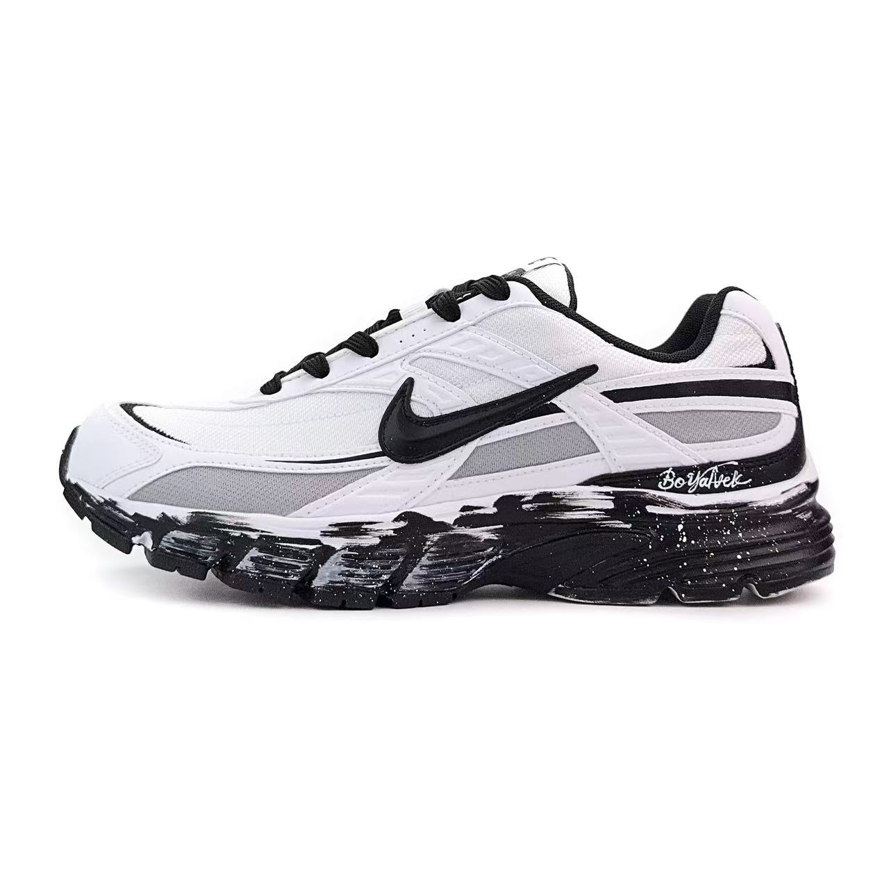 

Nike Кроссовки для бега initiator unisex низкие белый черный серый пэчворк