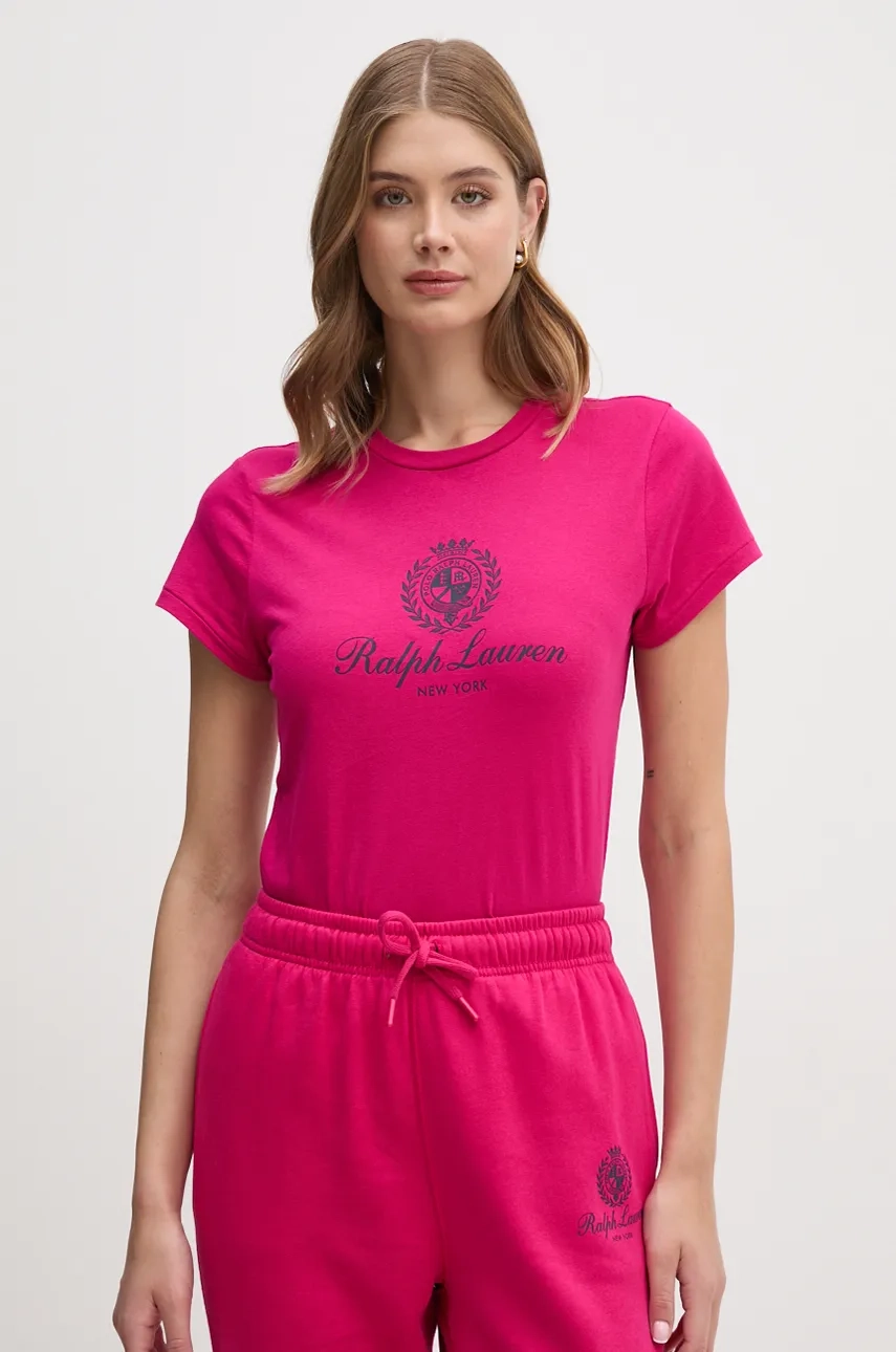 

Хлопковая футболка Polo Ralph Lauren, розовый