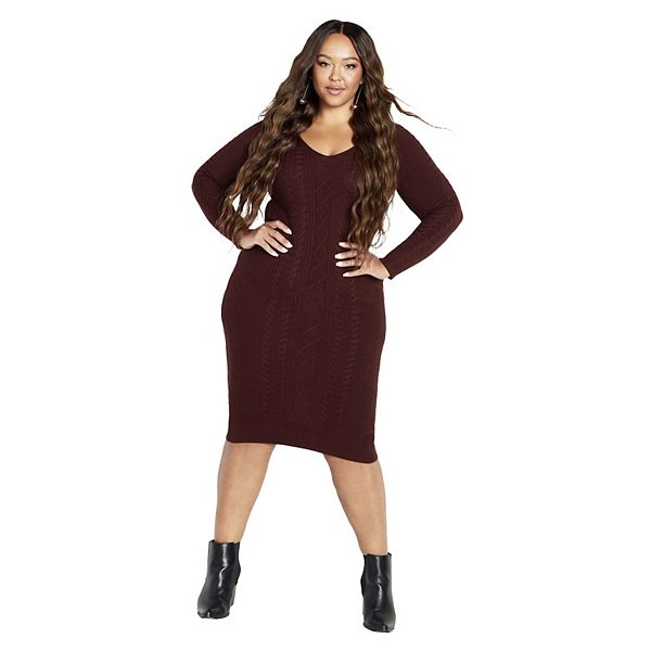 

Женское платье-свитер Riley plus size Avenue, Cabernet