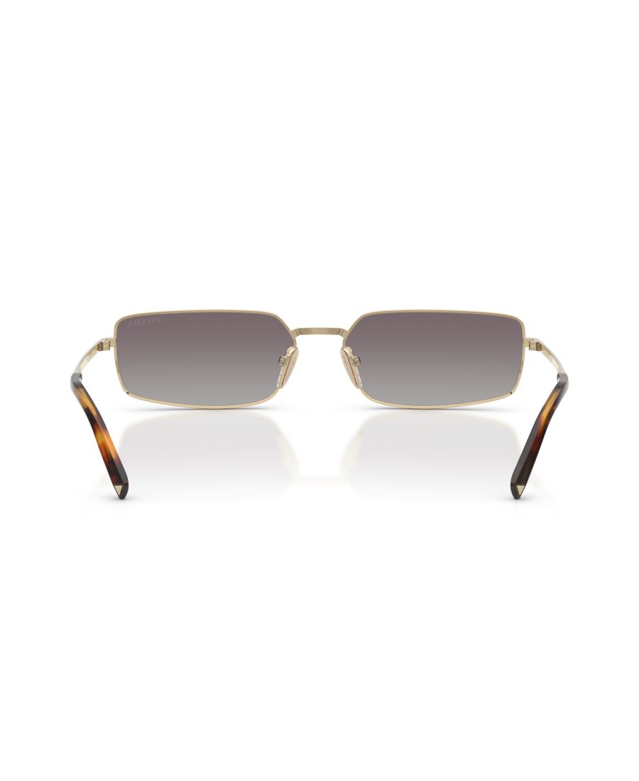 Женские прямоугольные солнцезащитные очки, PR A60S PRADA, Pale Gold, Blue — фото 3