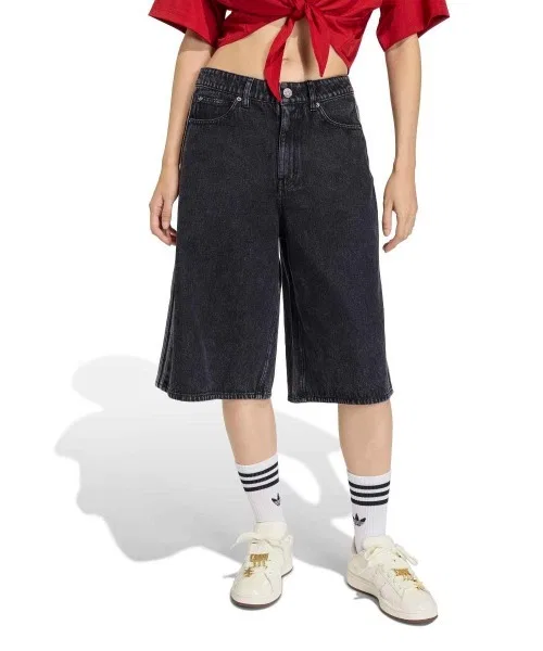 Шорты джинсовые adidas Originals Firebird Jorts Oversize Fit чёрные