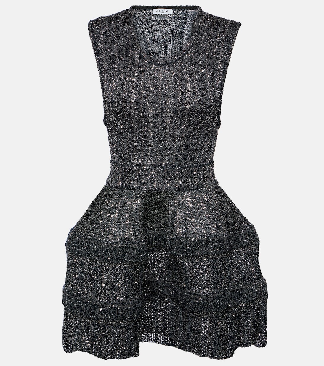 

Мини-платье с пайетками Alaïa, серебро