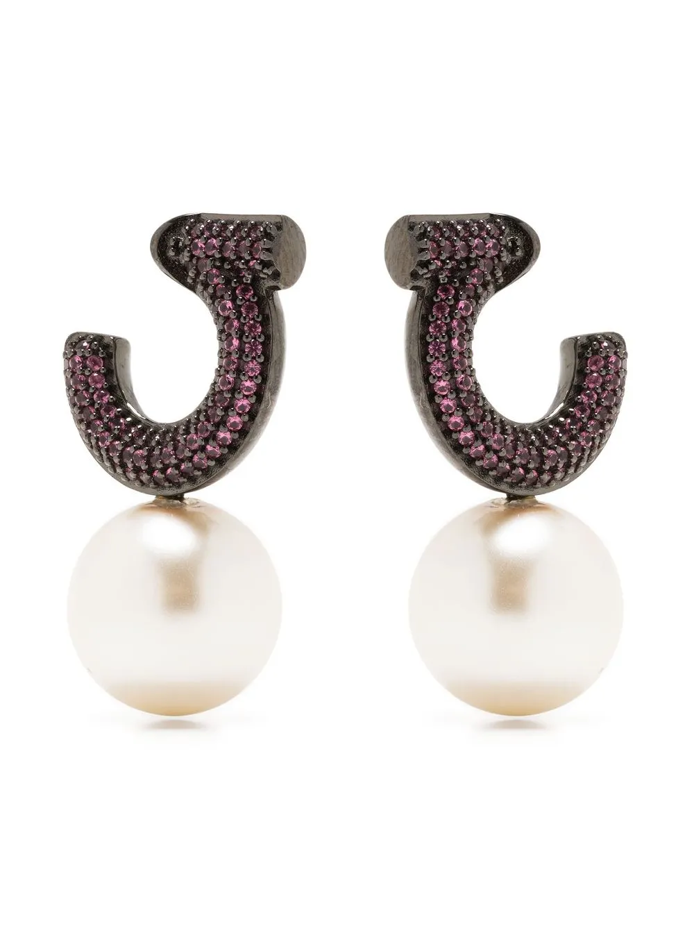

Серьги-подвески с жемчугом Ferragamo, серебяный
