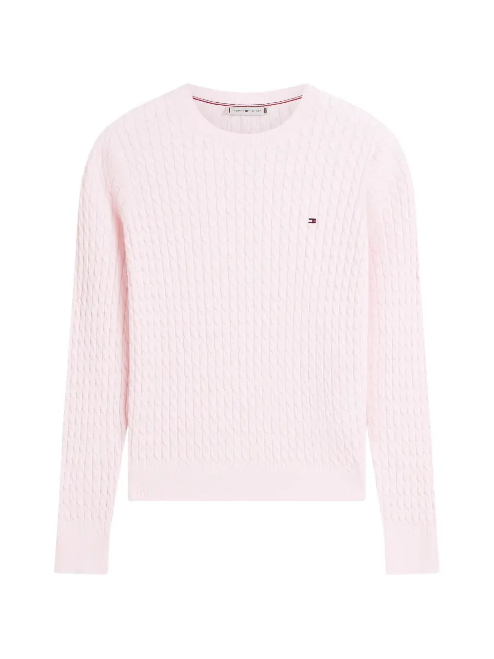 Шерстяной свитер с узором косы Tommy Hilfiger, розовый