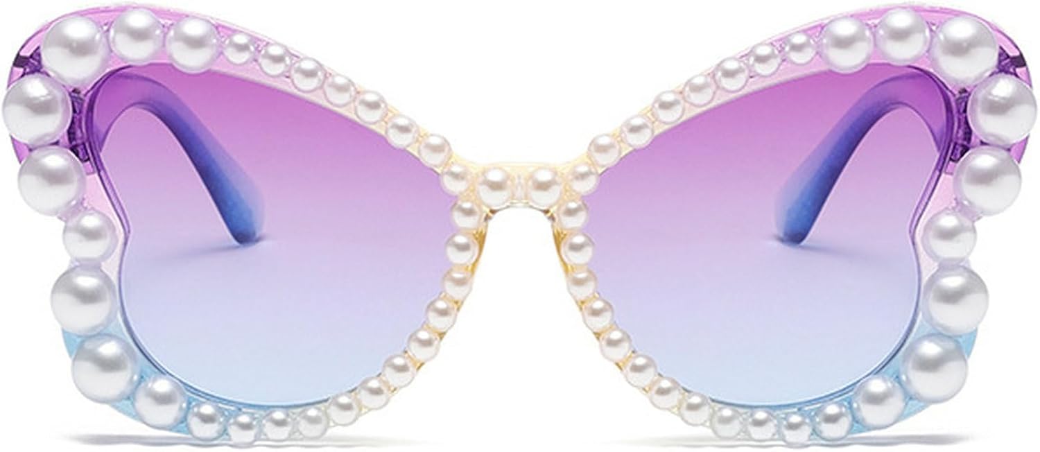 

Женские солнцезащитные очки с градиентным рисунком в виде бабочек, модные, яркие, конфетного цвета, жемчужные, с защитой от УФ-излучения UV400, для вечеринок, N45 mincl, C6