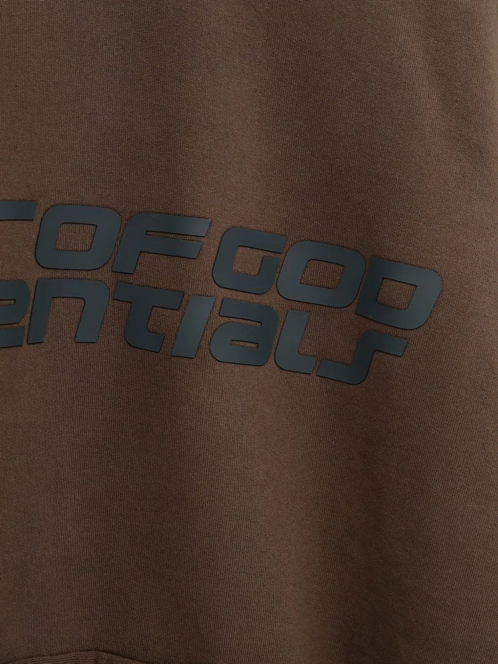 Худи с принтом логотипа в стиле 90-х Fear Of God Essentials, коричневый — фото 3
