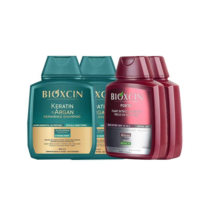 

Восстанавливающий питательный освежающий шампунь глубокое очищение питание увлажнение набор из четырёх предметов аромат мыла Bioxcin, two-piece set: hair strengthening & hair growth 300ml*2+hair styling & repair 300ml*2