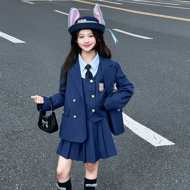 Детский комплект с юбкой на весну-осень Disney, Three-Piece Set+Headband — фото 4