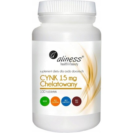 

Хелатный цинк 15 мг 100 таблеток Aliness Aliness Medicaline Ostrówiec