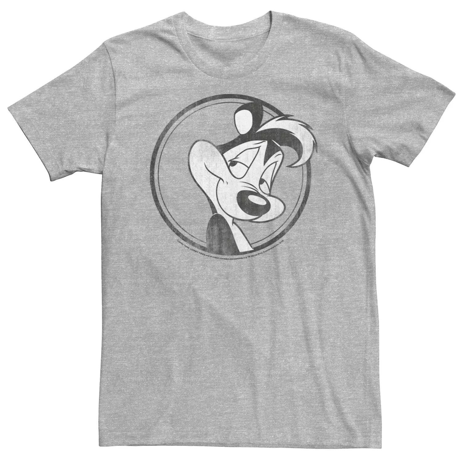 

Мужская футболка с простым портретом Looney Tunes Pepe Le Pew Licensed Character