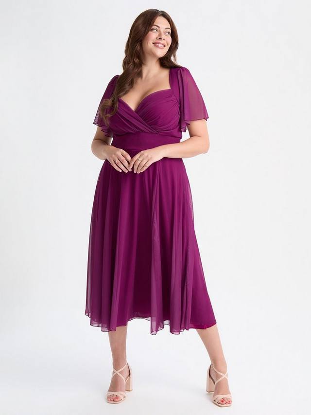

Миди-платье с лифом-болеро от лиз Scarlett & Jo, цвет Solid Mulberry