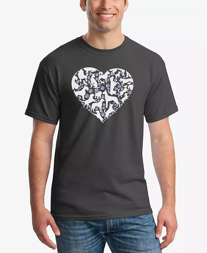 

Мужская футболка Dog Heart с принтом LA Pop Art, серый