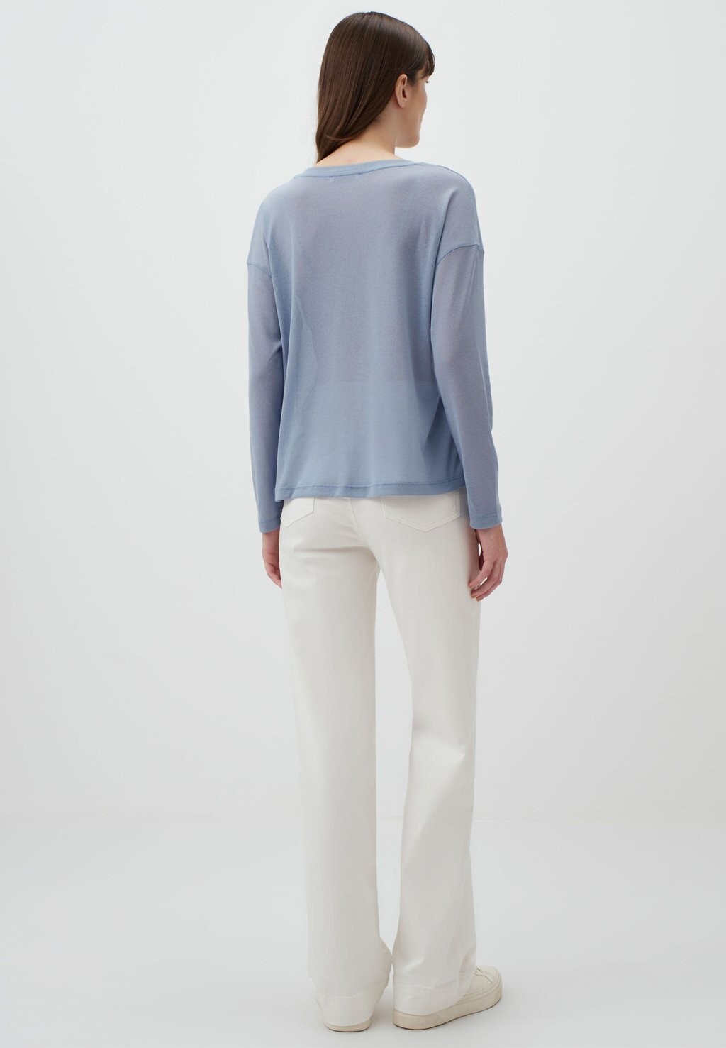 

Блуза V-NECK LONG SLEEVE STYLISH BASIC BLOUSE Jimmy Key, синий