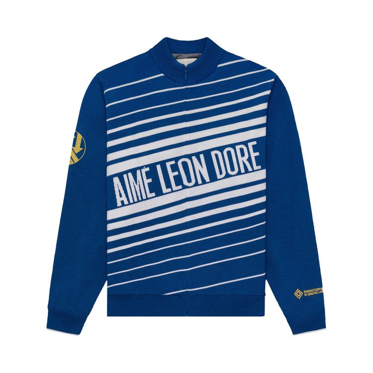 

Джерси Aimé Leon Dore WINDSTOPPER Striped Knit Cycling Jersey By GORE-TEX Labs, Navy Peony